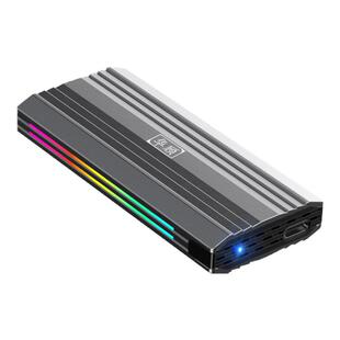 华顾M2固态移动硬盘盒转接智能跑马灯NGFF/NVME双协议硬盘外接盒