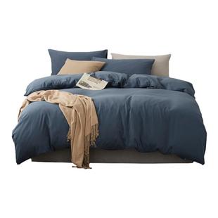 天竺棉三四件套定做新疆针织棉床单床笠日式无印全棉简约纯棉被套