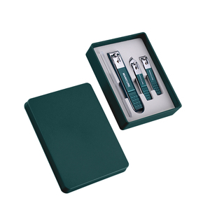 墨绿色指甲剪套装家用带防飞溅指甲刀单个大号平口指甲钳四件套装