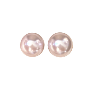 西大班深海澳母贝曼塔玫瑰珍珠耳钉法式轻奢高级感粉紫色单珠耳环