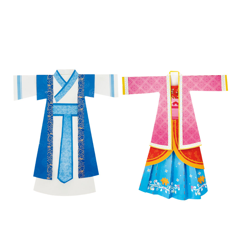 手工折纸制作汉服材料包中国风服装玩具幼儿园美工区DIY创意套装