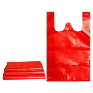红色喜庆节庆塑料袋一次性外卖打包袋超市袋商用袋背心袋手提袋子