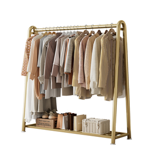 卧室落地衣帽架奶油风入户带收纳适宜家用晚上特粗放衣服小型衣架