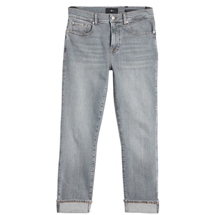 7 For All Mankind26夏季新款灰色修身弹力牛仔裤中腰九分裤子女