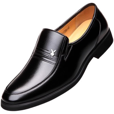 2025冬季新款加绒保暖棉鞋商务正装休闲皮鞋男士真皮软底爸爸鞋子