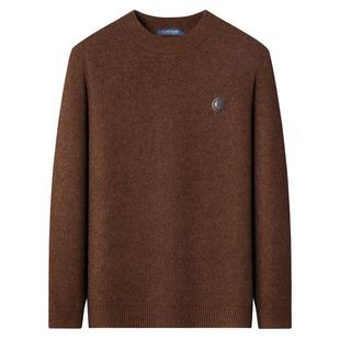 [牦牛绒绵羊毛]梦特娇冬季新品男士牛绒衫圆领保暖毛衣重磅加厚J