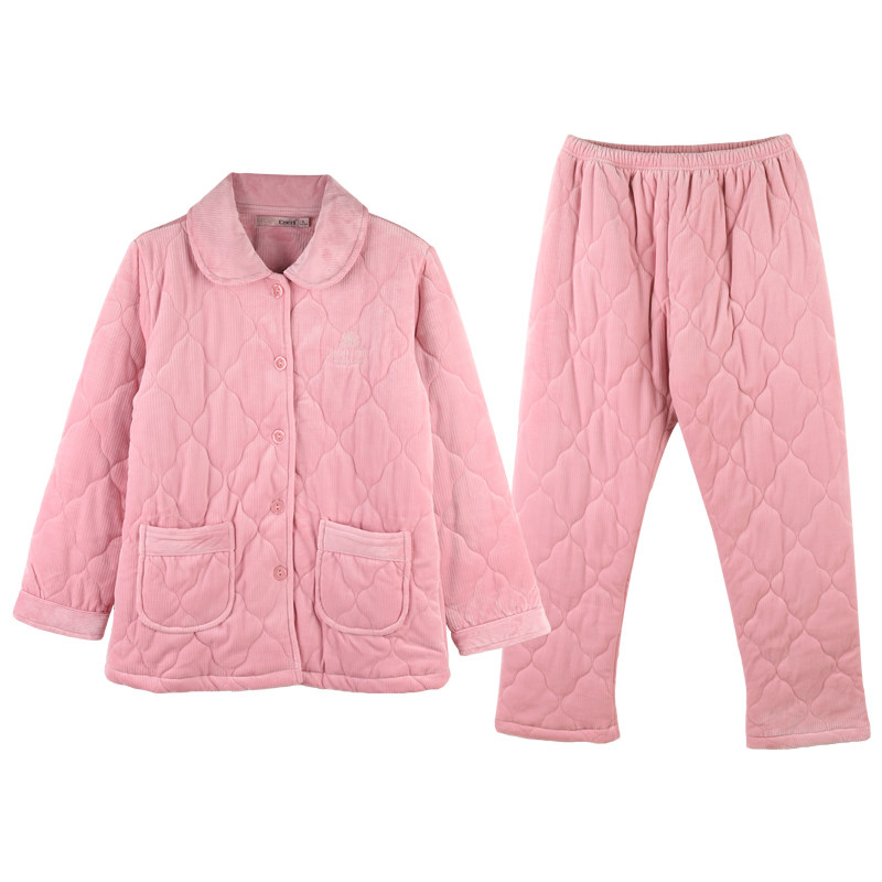 达尔丽女夹棉秋冬加厚家居服保暖