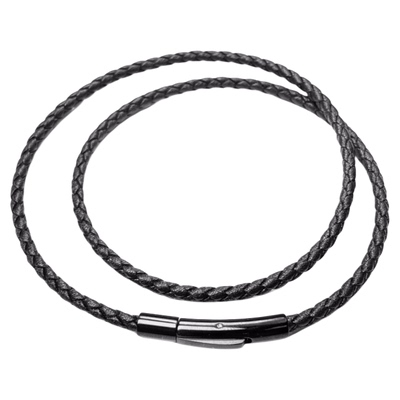 黑扣黑皮手链手绳替换绳半成品2345毫多股穿龙鳞珠小红书款送胶水