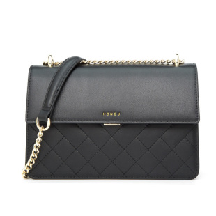 【品牌清仓】红谷女包时尚牛皮单肩斜挎包菱格设计链条腋下包包女