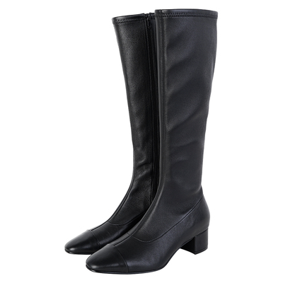 IORE弹力羊皮包腿显瘦中跟及膝靴