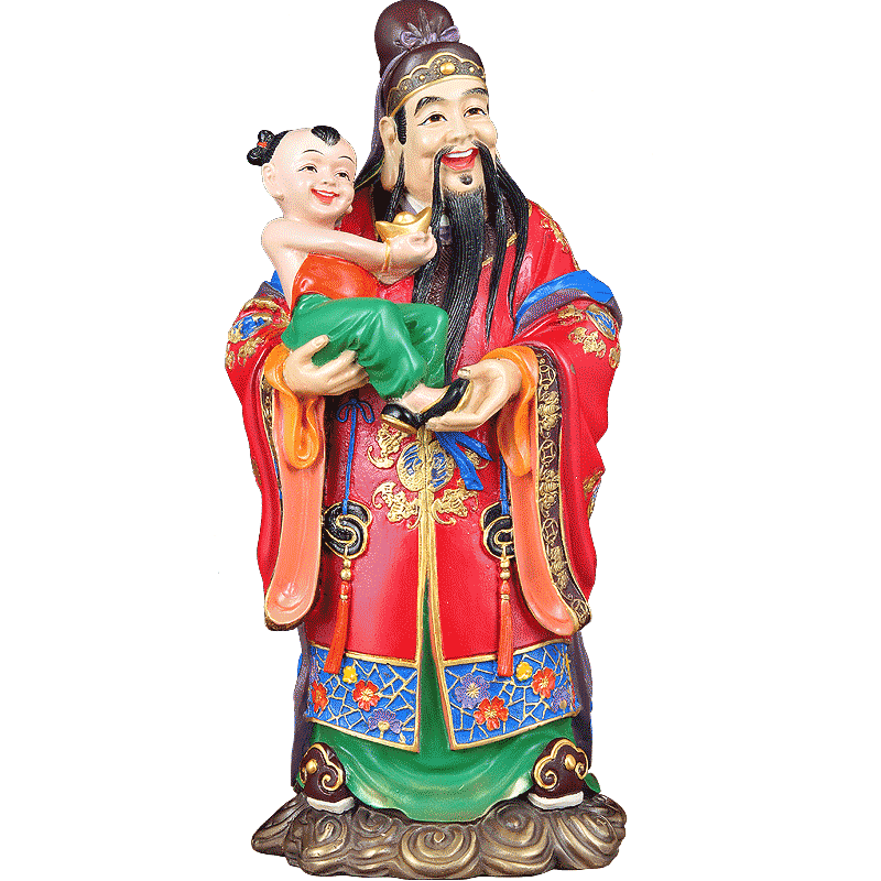 彩铜客厅玄关送长辈福禄寿三星