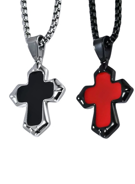 黑骨哥特暗黑血契十字项链