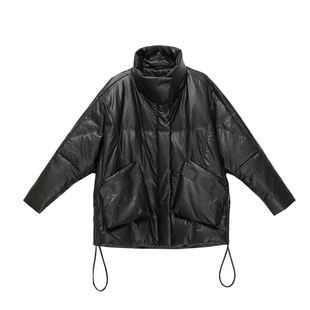 海宁绵羊皮皮衣外套女冬2025韩版真皮羽绒服女中长款宽松立领加厚