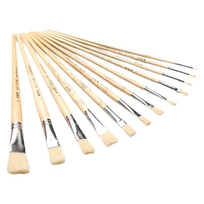 硬猪鬃弹性笔油画颜料笔榭得堂