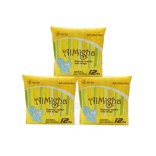 爱米莎健康纯棉海量瞬吸轻薄防侧漏透气干爽组合加大量3包装