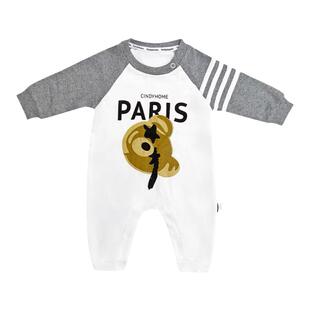 男宝宝秋装1周岁0一9七7八8六3十个月6婴儿衣服连体春秋男孩套装5