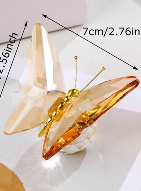 跨境热卖水晶玻璃蝴蝶家居装饰小摆件小孩装饰跨境柜台礼物专供