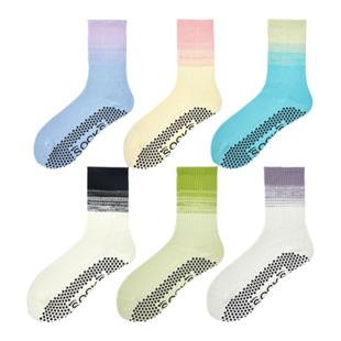 秋冬防滑专业女瑜伽袜中筒普拉提袜子专用长筒跳操运动五指瑜珈袜