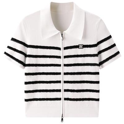 太平鸟女装年夏季款条纹拉链开衫A1EDE2269