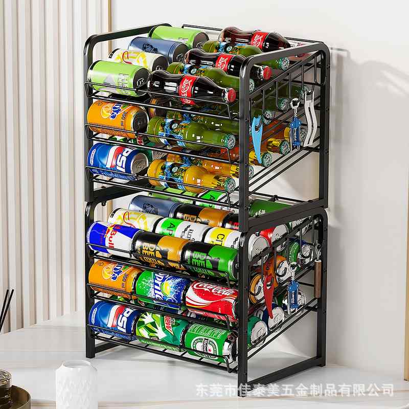易拉罐收纳架可乐啤酒饮料物盒储抽屉式滚动置物架冰箱多层罐头