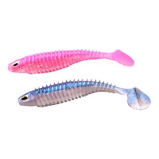 24新款虫王螺纹t尾软饵加盐加腥螺旋T尾软饵鲈鱼鳜鱼翘嘴路亚假饵