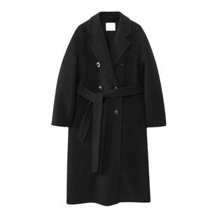 OVV秋冬热卖女装平驳领双排扣休闲通勤羊毛双面呢大衣