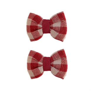 儿童新年发饰红色系蝴蝶结对夹宝宝不伤发布艺发夹新中式公主头饰