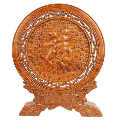 桃木福字摆件客厅玄关装饰