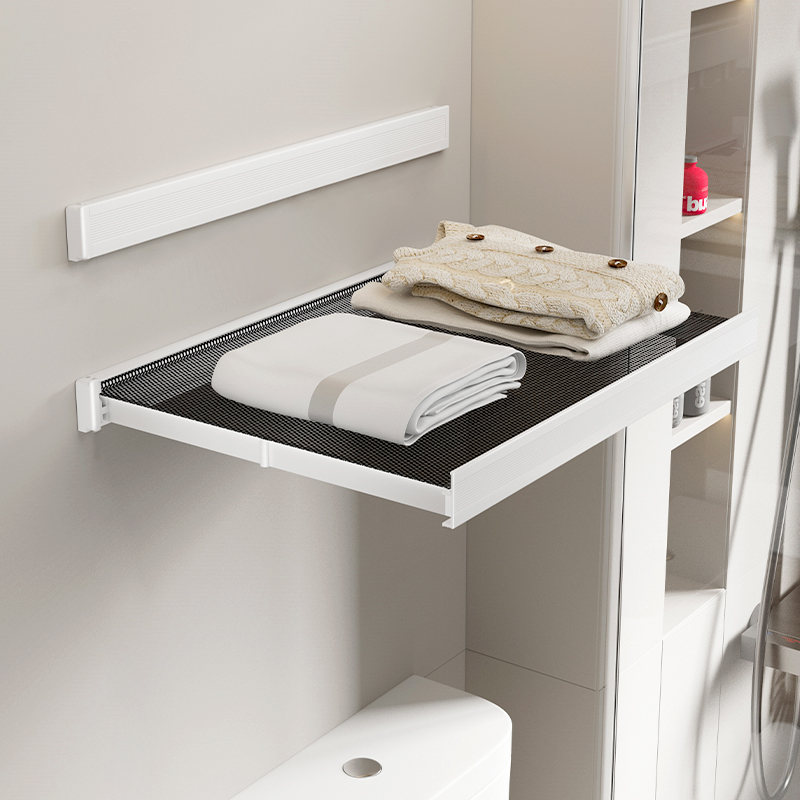 卫生间可伸缩毛巾浴巾置物架浴室隐形折叠放衣服折叠支撑收纳神器