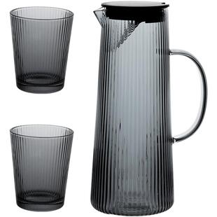 onlycook玻璃冷水壶家用凉水壶耐高温茶壶耐热扎壶凉水杯套装杯子