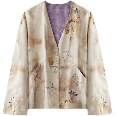 COCOBELLA仿香云纱双面穿短外套