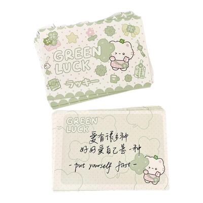 原创四叶小猫留言卡礼物祝福贺卡