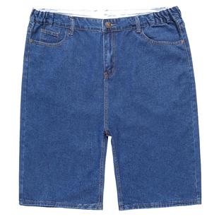 夏季薄款牛仔短裤男宽松直筒加肥加大码休闲中裤肥佬五分马裤潮胖