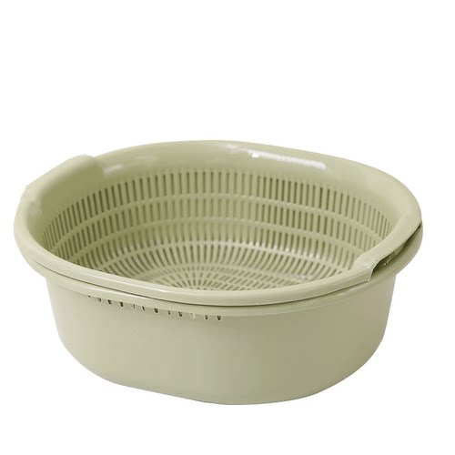 厨房双层塑料滴水篮洗菜盆洗水果篮多用淘米器洗菜篮沥水篮滤水筛
