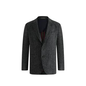 Tommy男装羊毛混纺人字纹西服