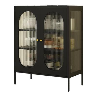 餐边柜子储物柜玻璃铁艺酒柜客厅