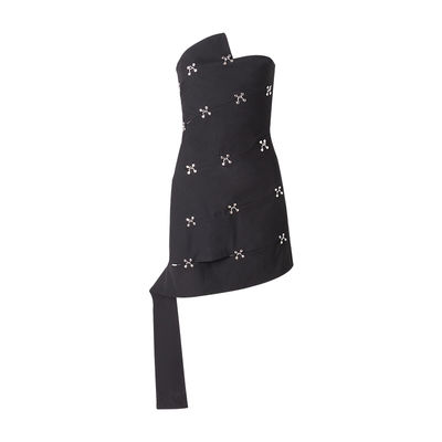 原创设计旋转抹胸连衣裙女夏修身