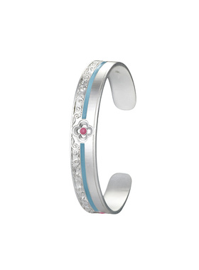 吴越老银铺足银春满棠开口手镯女