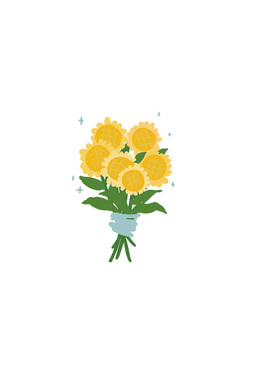 玩味原创紫色风铃花花束纹身贴