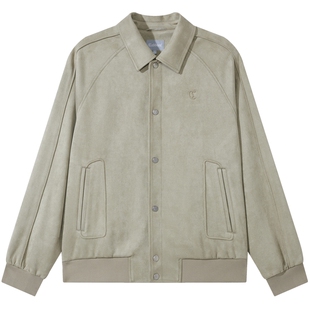 【仿麂皮绒】卡宾翻领夹克男春新款舒适易打理美式复古休闲外套