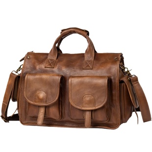 原创头层牛皮旅行包男包手提包植鞣皮电脑包真皮休闲斜挎包健身包