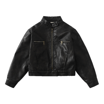 男童皮衣外套加绒加厚2025新款皮