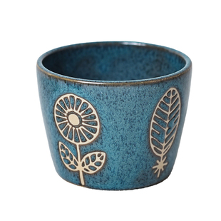 日本进口濑户烧手工粗陶餐具海鸥花卉复古盘子饭碗茶杯点心盘鱼盘