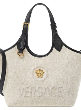 【12期免息】VERSACE/范思哲 女士La Medusa帆布迷你托特包
