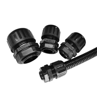 波纹管防水接头PA66尼龙塑料软管拧紧式外螺纹密封浪管锁母格兰头