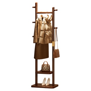 挂衣架卧室落地不占空间实木衣帽架床边晚上放衣服神器挂衣服架子