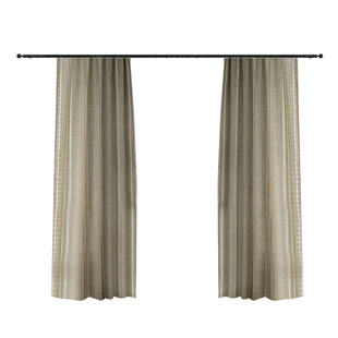 新款田园风棉麻窗帘成品出租屋2米高半遮光榻榻米复古半遮滑轨帘