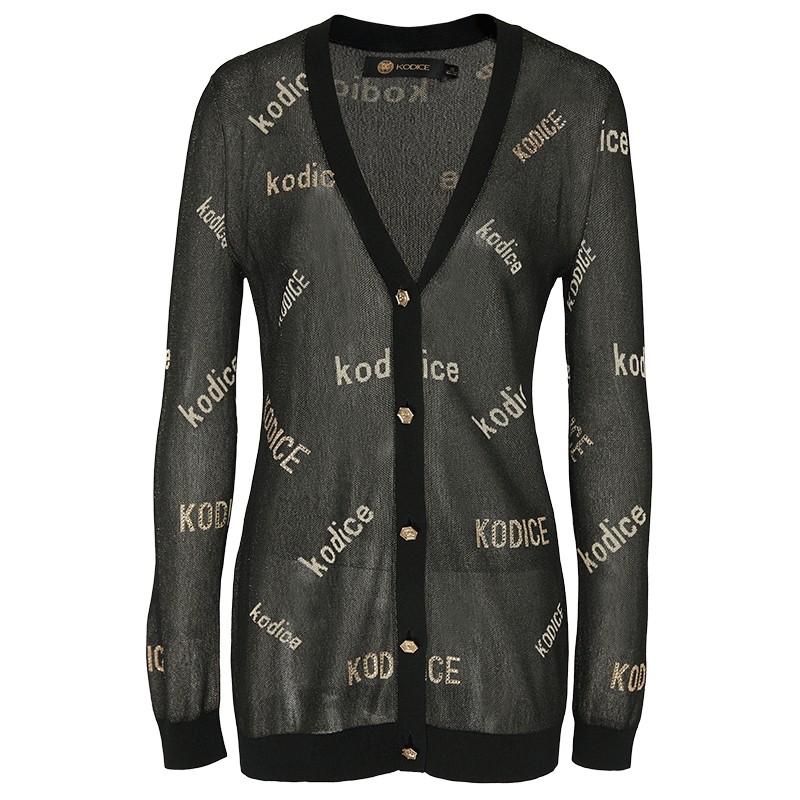kodice春秋新品女装V领长袖薄款微透针织衫点钻logo罗纹开衫