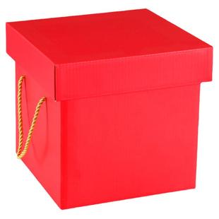 正方形瓦楞纸盒牛皮纸礼盒包装盒生日礼物通用红色纸箱礼品空盒子