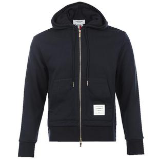 【自营】Thom Browne男士红白蓝条纹拉链棉质连帽卫衣开衫外套